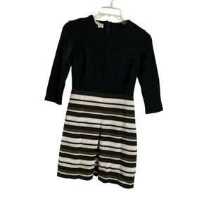 Elegant Black Dress with colorful striped design by Hobbs London size 6